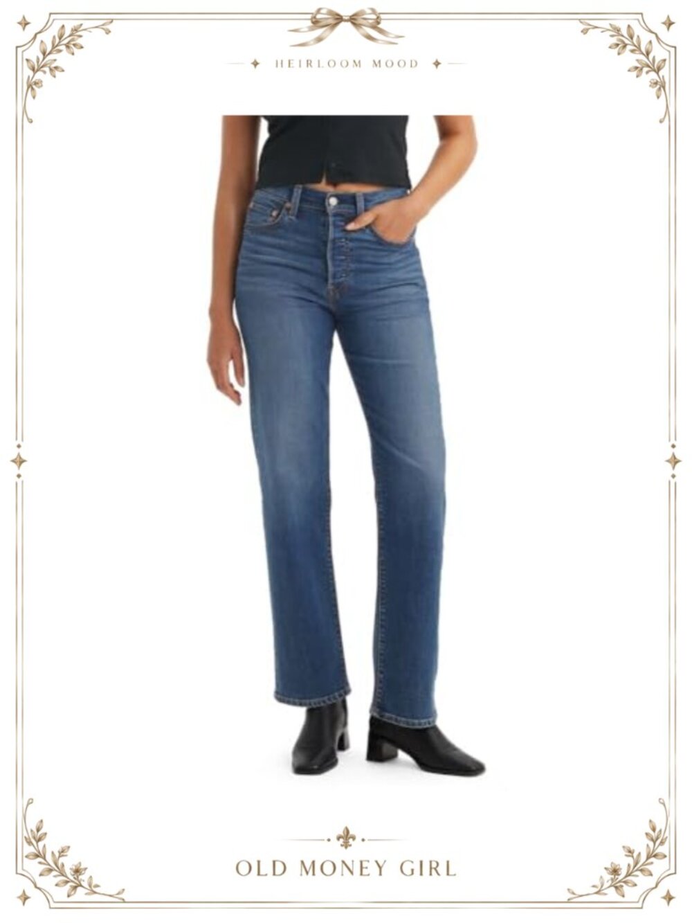 Levi's Ribcage Straight Full Length High Rise Jeans Slim Hip Thigh
